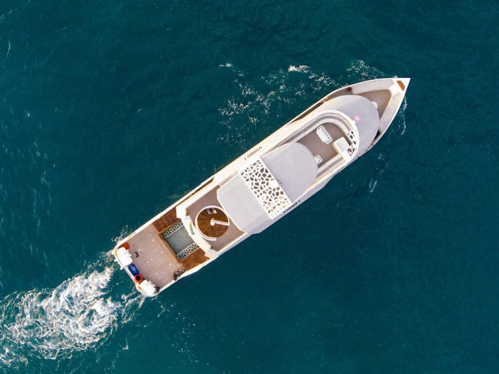 yacht from hight