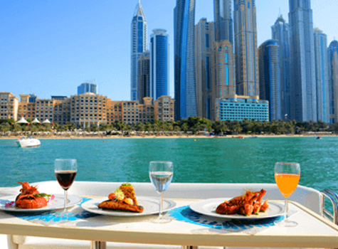 lunch on yacht