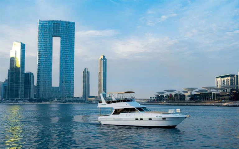 Sasmi 50 yacht full side exterior profile cruising in Dubai