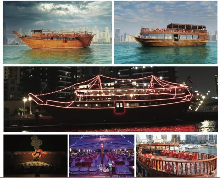 “Traditional Al Mansour Dhow cruise in Dubai Marina – yacht rental Dubai”