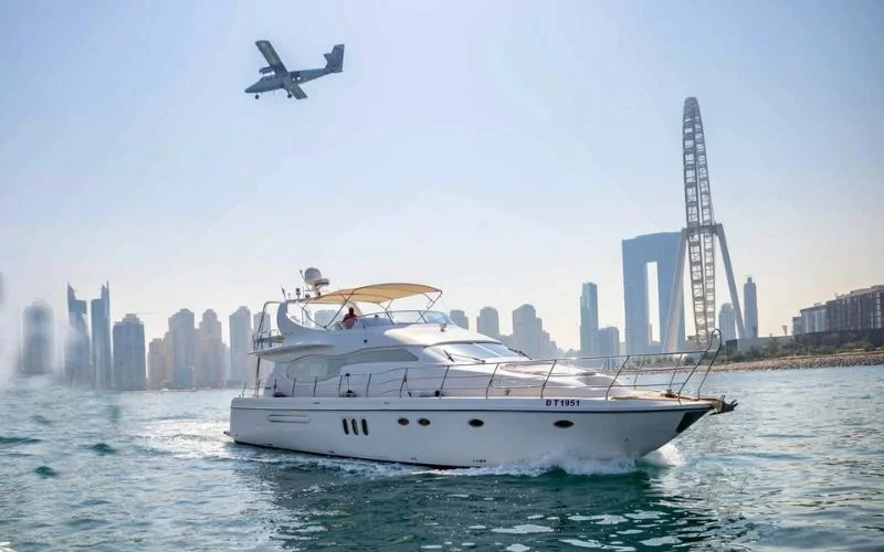 Side view of Mayas Yacht cruising through open waters