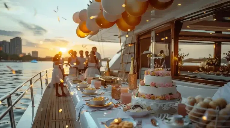 Friends Group Birthday Yacht Night Out