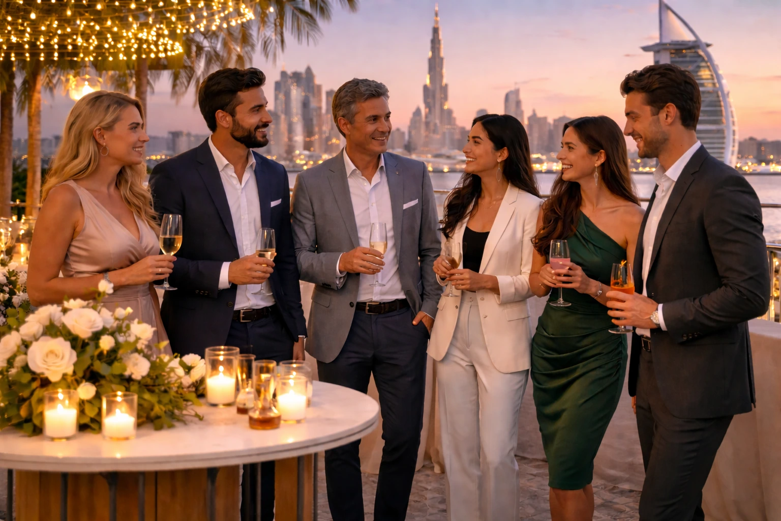 Corporate yacht charter Dubai - business professionals on board