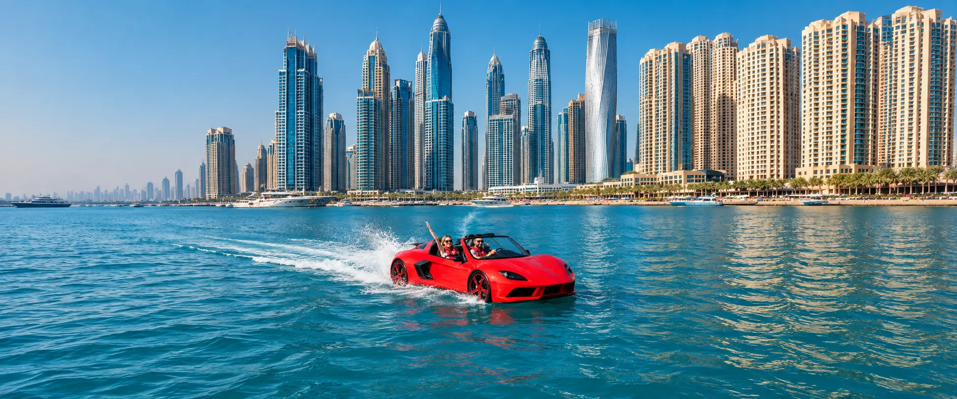 Jet car ride on a Mala Yachts charter in Dubai